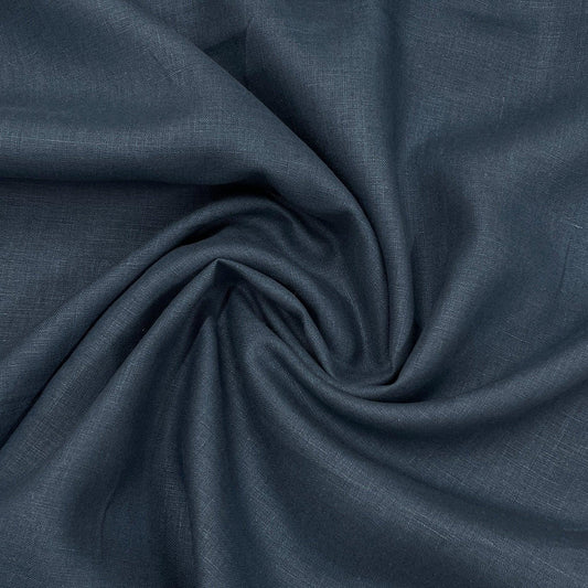 Navy Linen Woven Fabric - 200 GSM - Nature's Fabrics