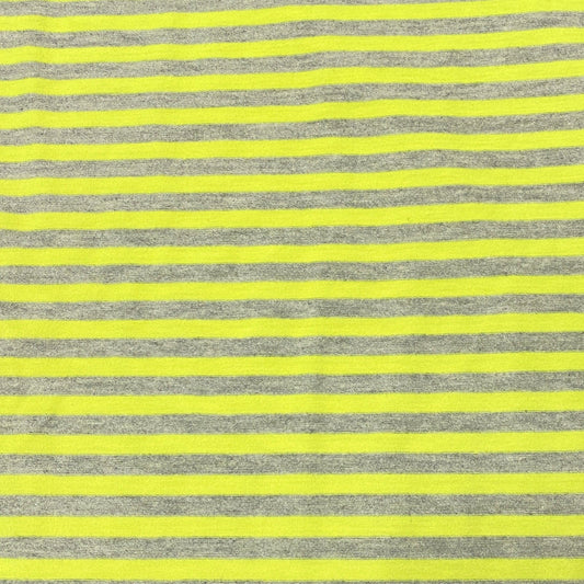 Neon Green and Gray 1/4" Stripes on Cotton/Spandex Jersey Fabric - Nature's Fabrics