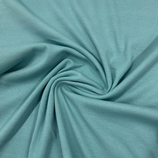 Nile Blue 2x2 Organic Cotton Rib Knit Fabric - Nature's Fabrics