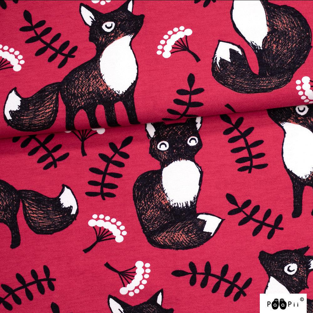 Nuuti on Red Organic Cotton/Spandex Jersey Fabric - Nature's Fabrics