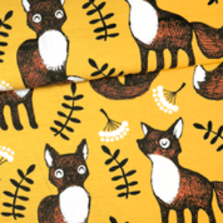 Nuuttii on Ochre Organic Cotton/Spandex Jersey Fabric - Nature's Fabrics