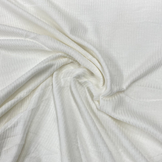 Off-White 2x1 Tencel/Cotton Rib Knit - Nature's Fabrics