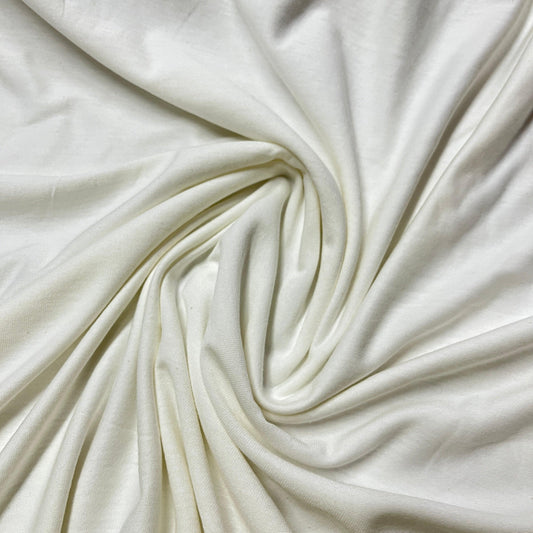 Off-White Bamboo Jersey Fabric - 200 GSM, $10.91/yd, 15 yards - Nature's Fabrics