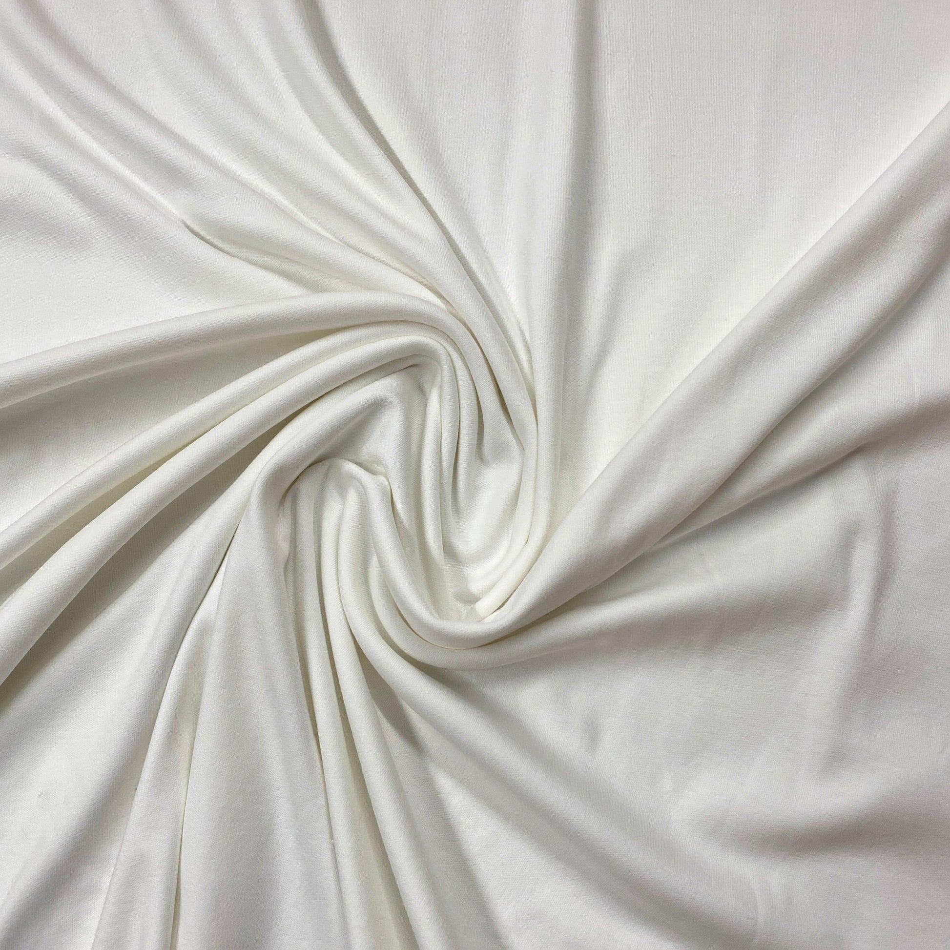 Off-White Cotton Interlock Fabric - Nature's Fabrics