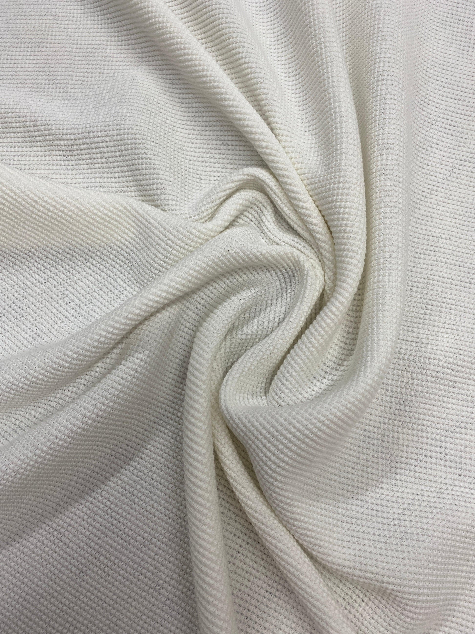 Off-White Organic Cotton Thermal Fabric- Grown in the USA - Nature's Fabrics