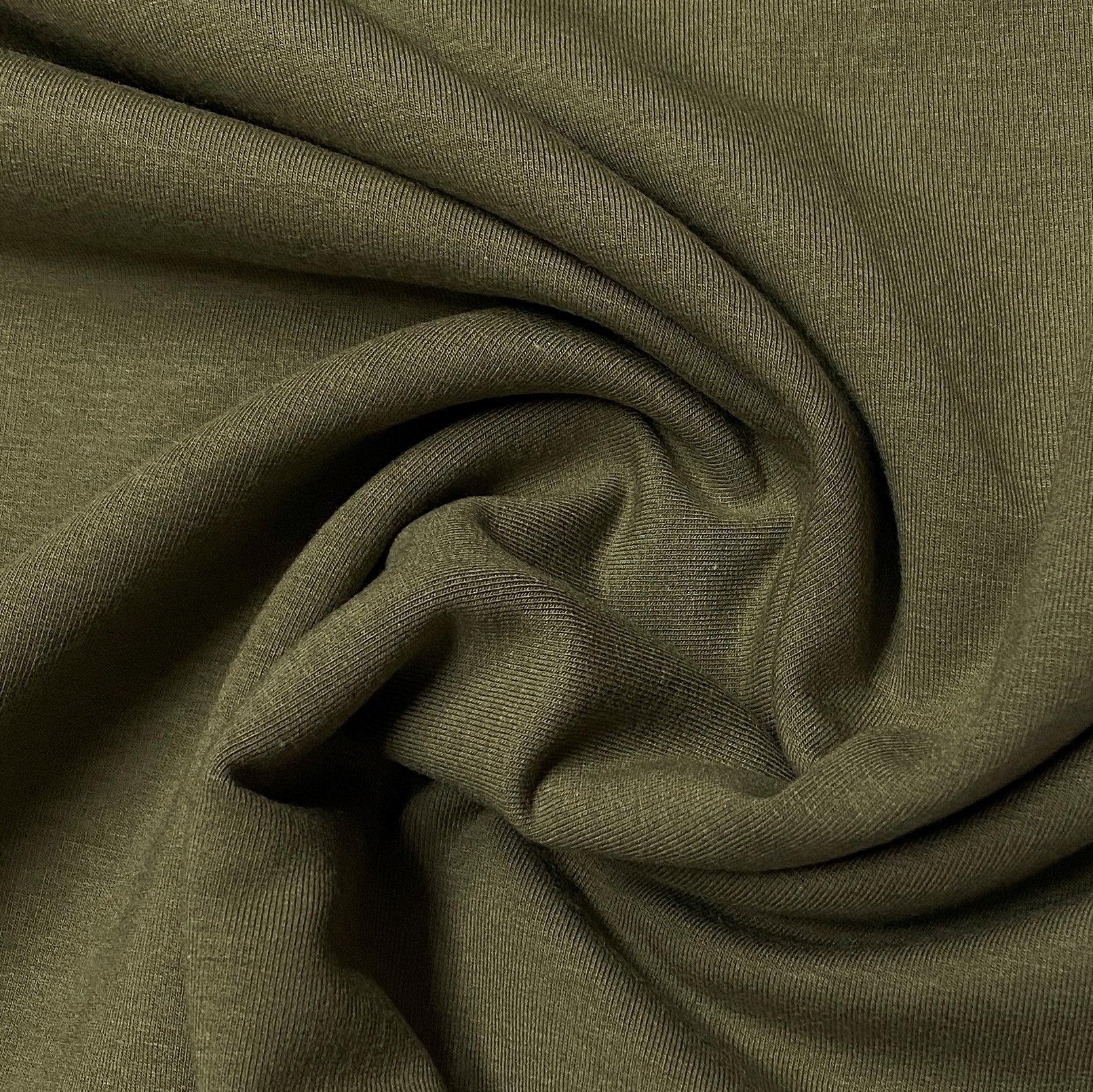 Olive Bamboo Stretch Fleece Fabric - Nature's Fabrics