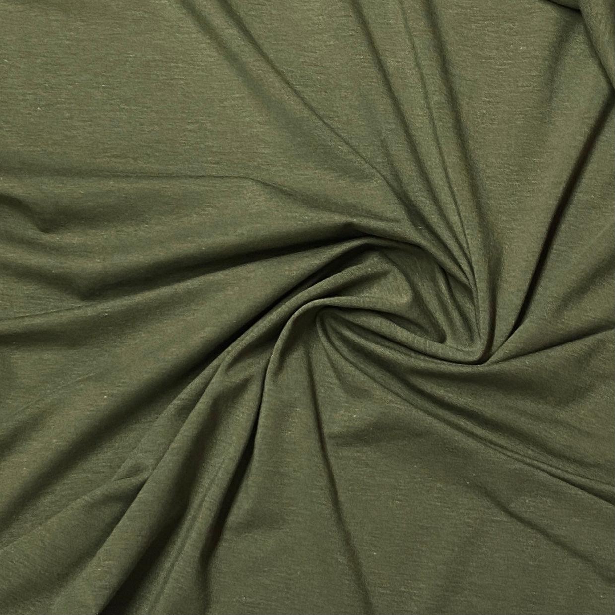 Olive Bamboo/Spandex Jersey Fabric - 240 GSM - Nature's Fabrics