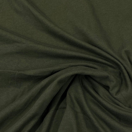 Olive Cotton Jersey Fabric - Nature's Fabrics