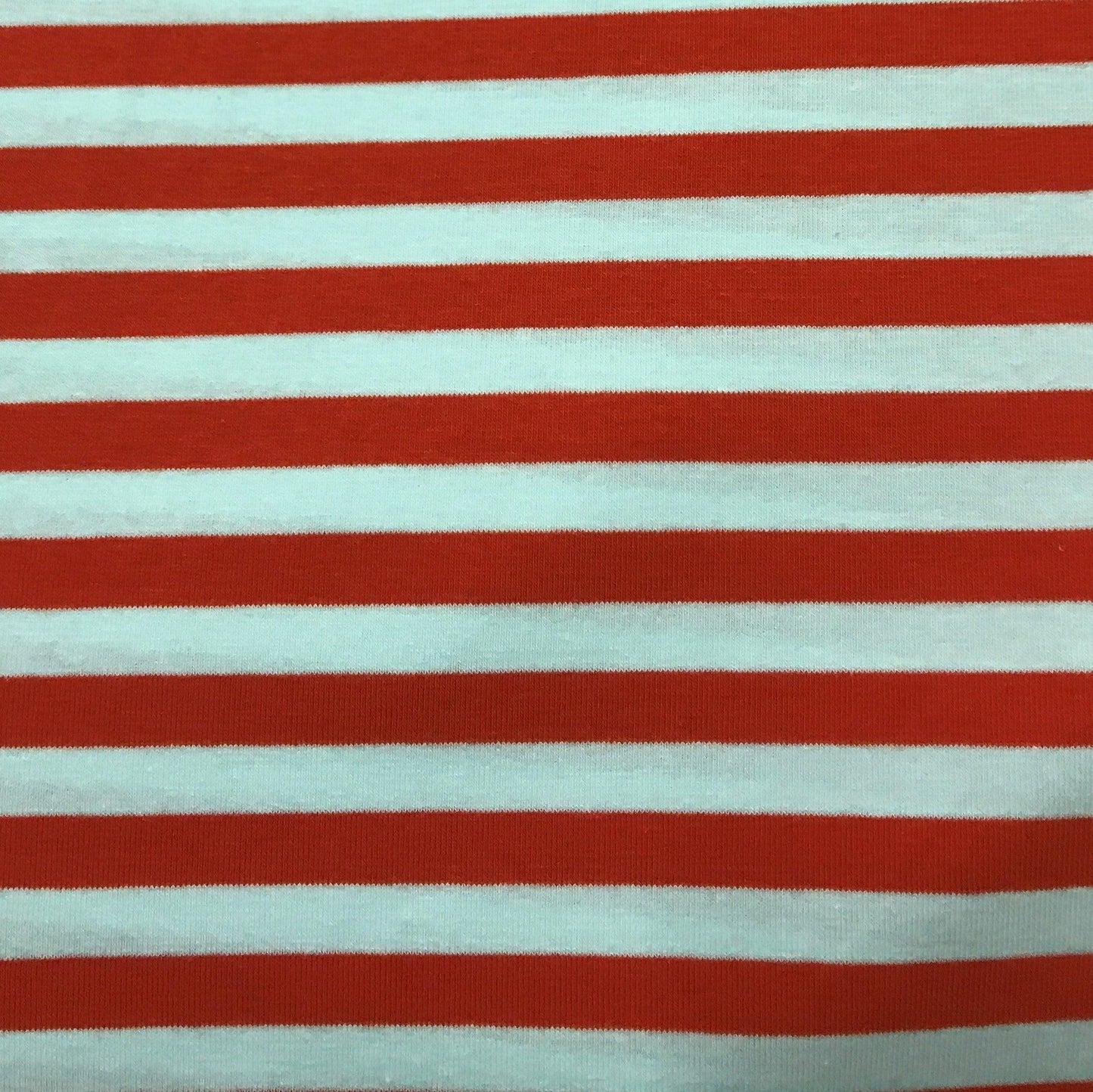 Orange and White 3/8" Stripes on Cotton/Spandex Jersey