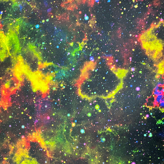 Orange Cosmic Space 1 mil PUL Fabric - Made in the USA - Nature's Fabrics