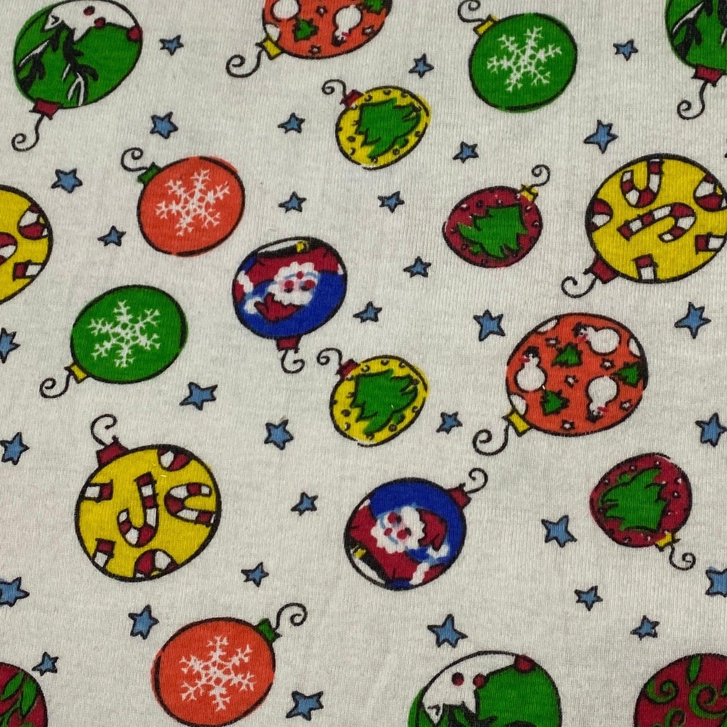Ornaments on Off-White Cotton Rib Knit Fabric - Nature's Fabrics