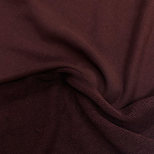 Oxblood Heavy Organic Cotton French Terry Fabric - Grown in the USA - Nature's Fabrics