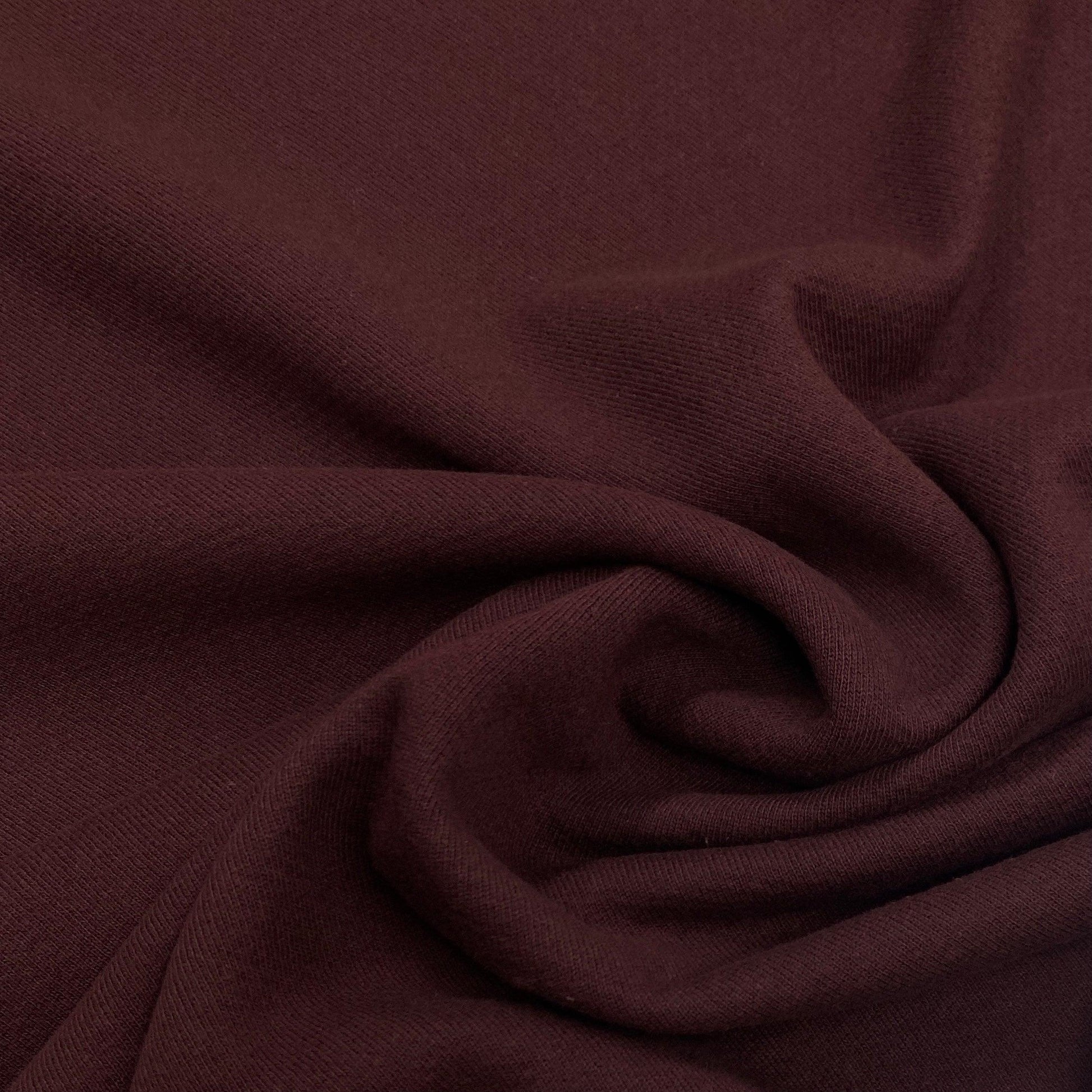 Oxblood Heavy Organic Cotton French Terry Fabric - Grown in the USA - Nature's Fabrics