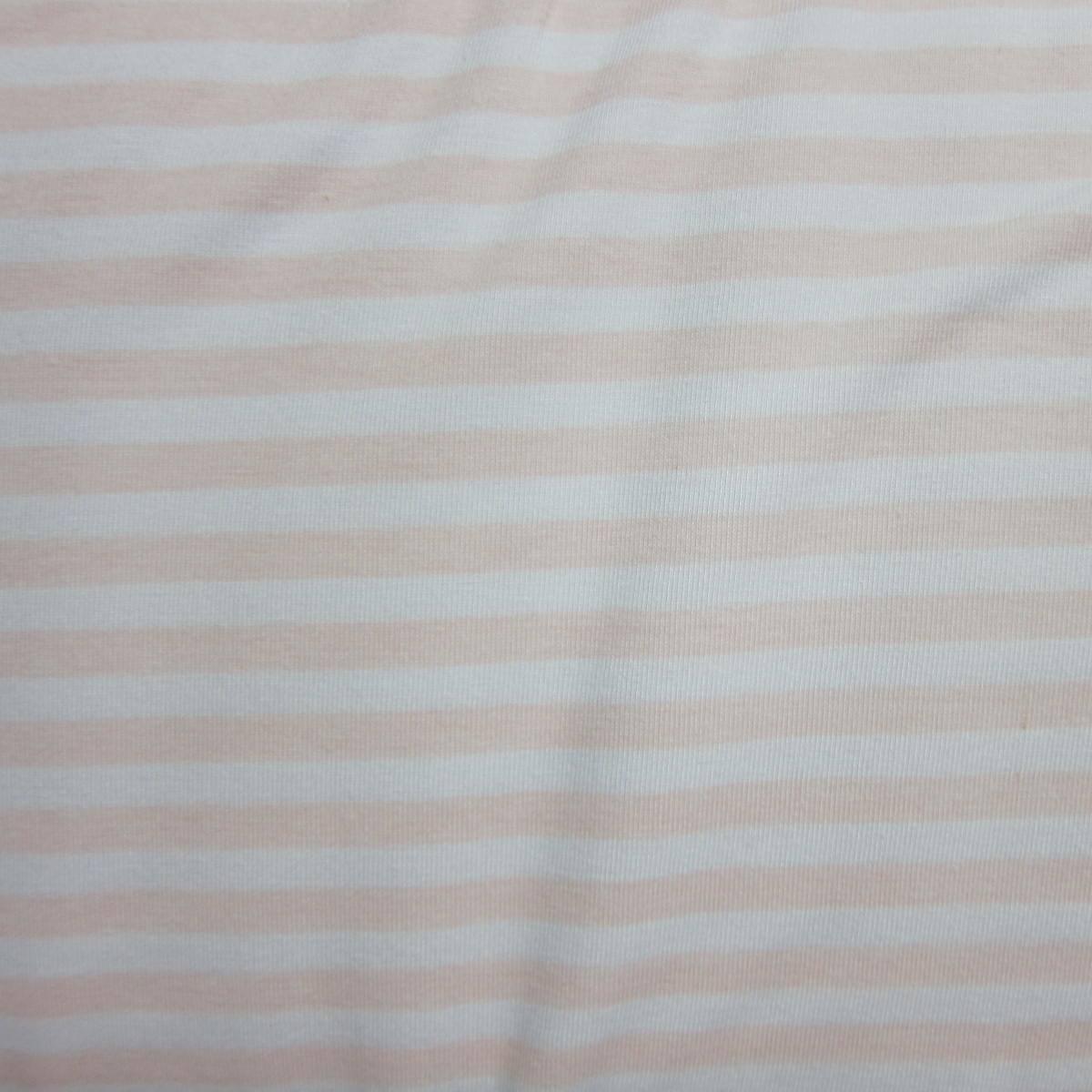 Peach and White 1/4" Stripe on Cotton/Spandex Jersey