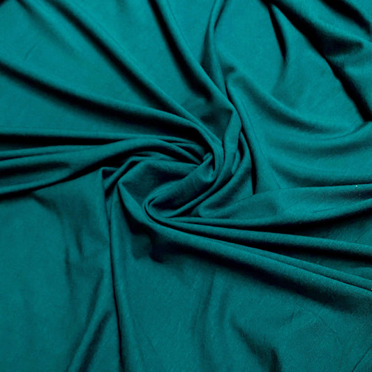 Peacock Bamboo Stretch French Terry Fabric - Nature's Fabrics