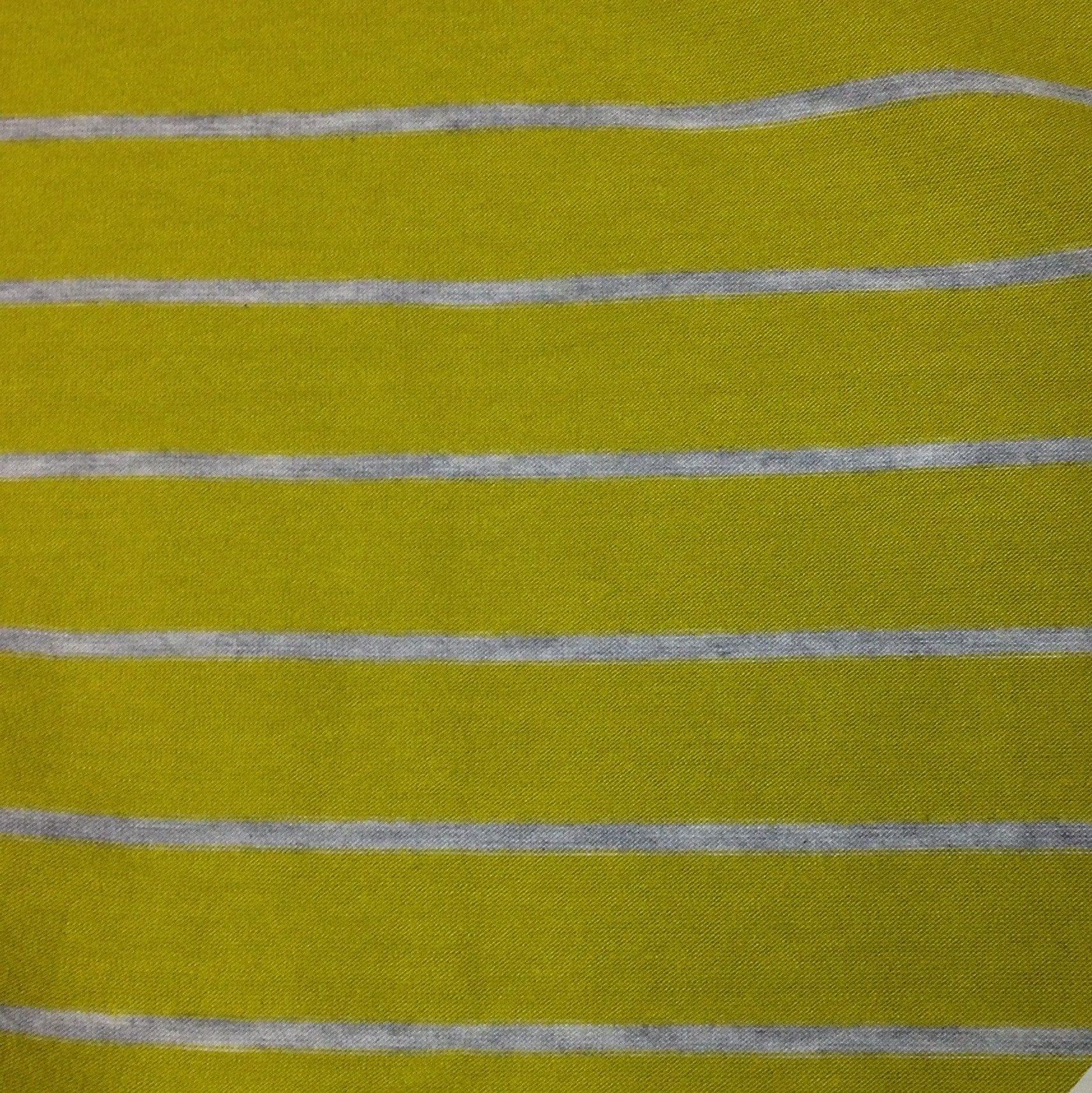 Pear and Light Gray Stripes on Bamboo/Spandex Jersey 