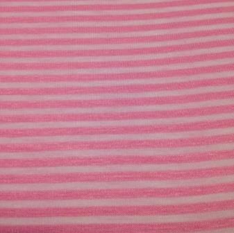 Pink and White 1/8" Stripes Cotton/Poly Jersey