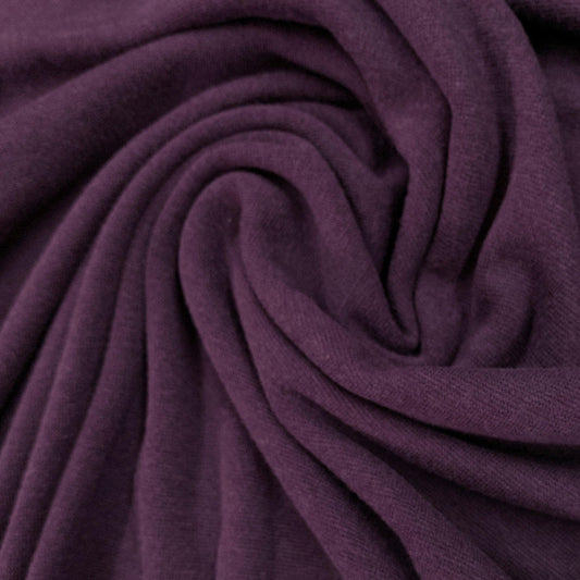 Plum Bamboo/Spandex Rib Knit Fabric - Nature's Fabrics