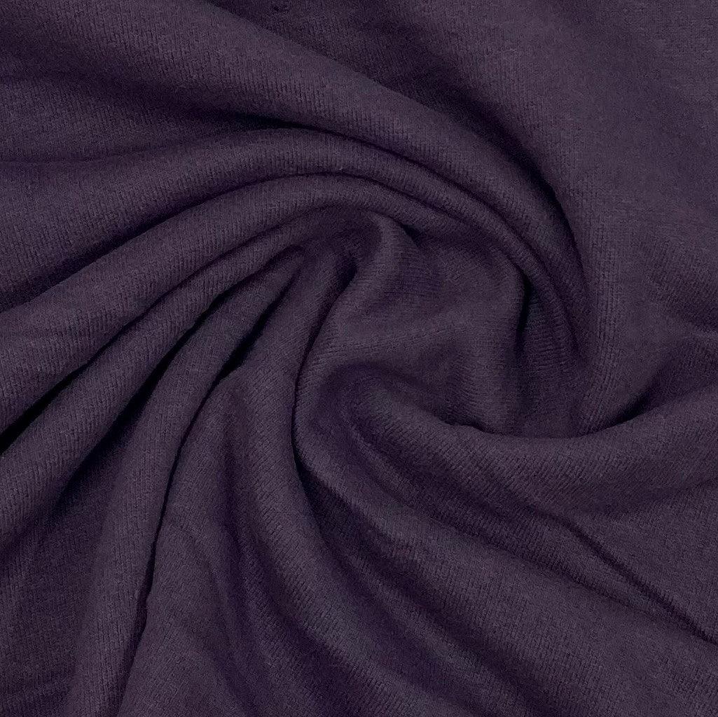 Plum Heavy Organic Cotton French Terry Fabric - Grown in the USA - Nature's Fabrics
