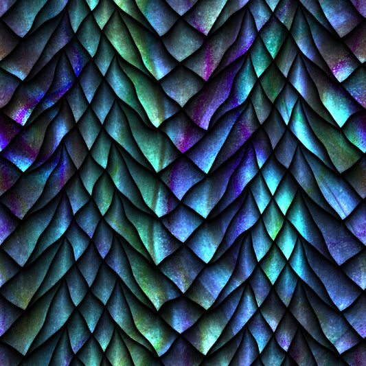 Purple and Blue Dragon Scales 1 mil PUL Fabric - Made in the USA - Nature's Fabrics