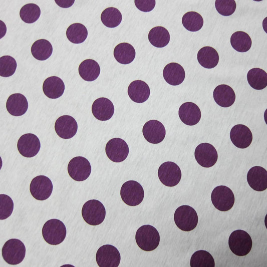 Purple Dots On White Cotton Jersey