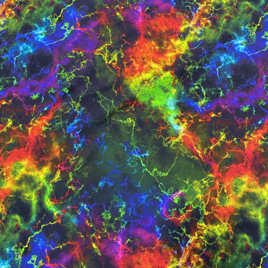 Rainbow Galaxy on Bamboo Stretch French Terry Fabric - Nature's Fabrics