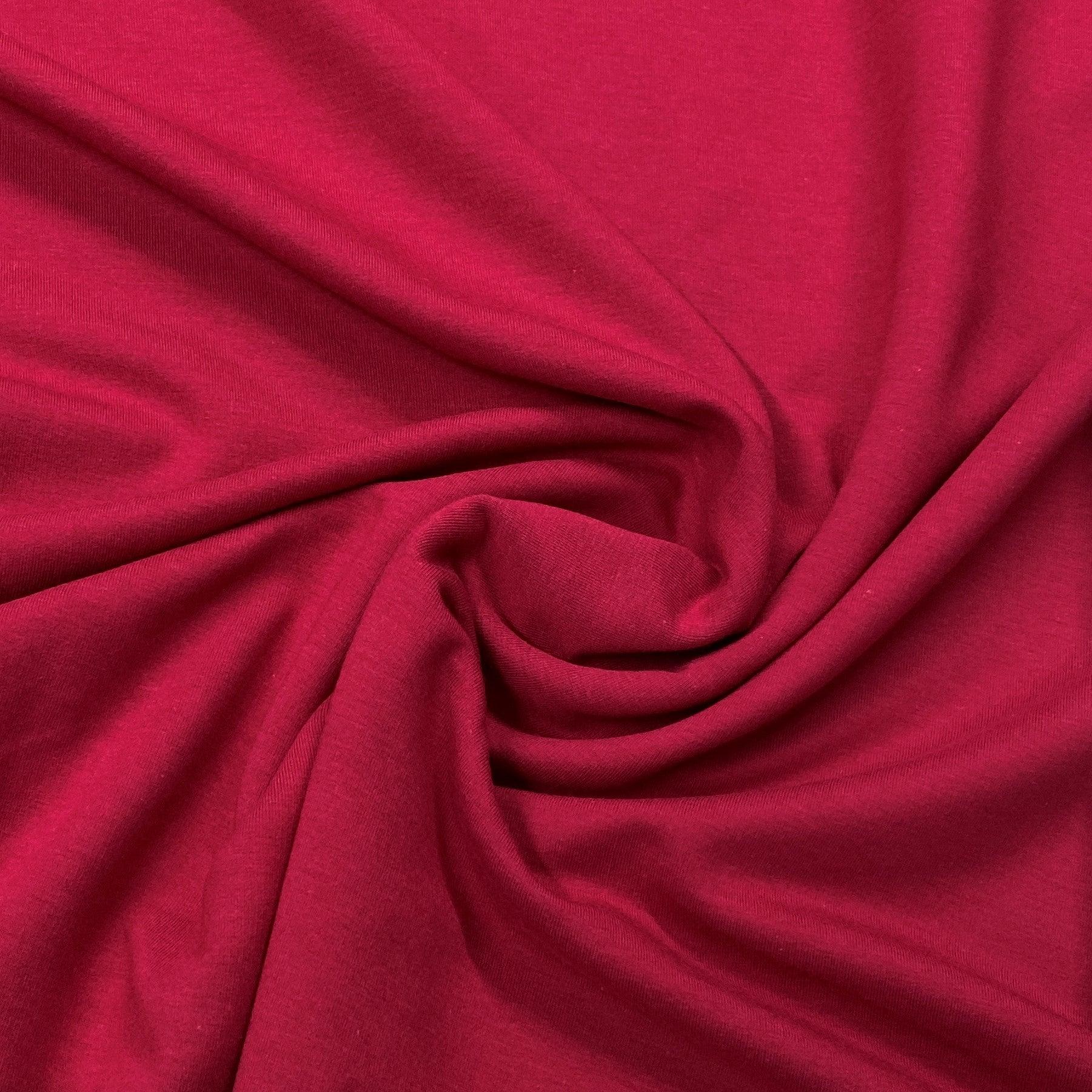 Raspberry Bamboo Stretch French Terry Fabric - Nature's Fabrics