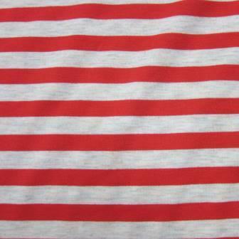 Red and Natural Stripe Bamboo/Spandex Jersey 