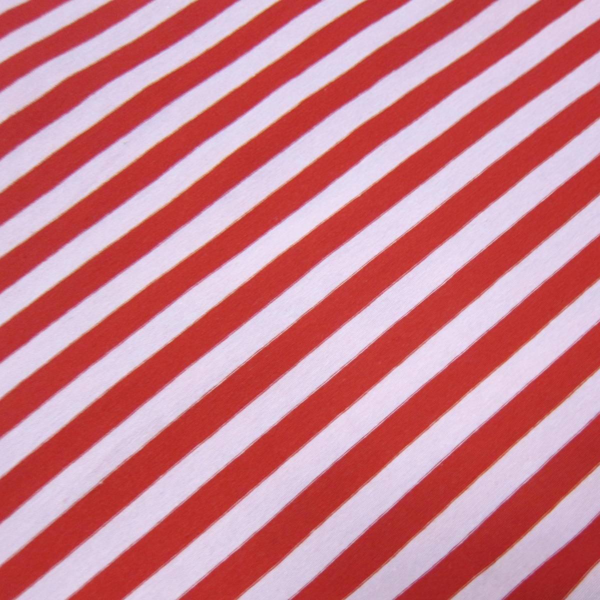 Red and Pink 3/8" Stripes on Cotton/Spandex Jersey Fabric - Nature's Fabrics