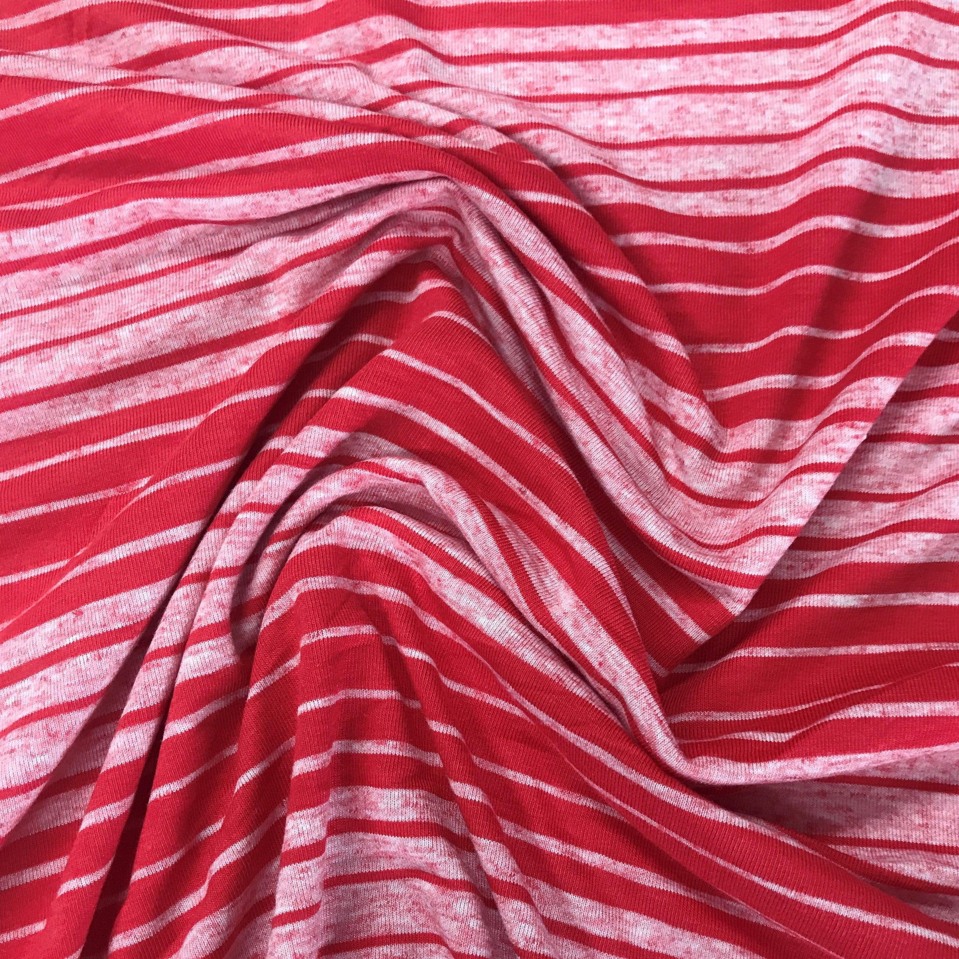 Red Stripes on Bamboo/Spandex Jersey Fabric - Nature's Fabrics