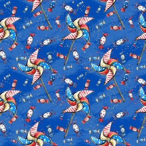 Red, White and Blue Pinwheels 1 mil PUL Fabric - Made in the USA - Nature's Fabrics
