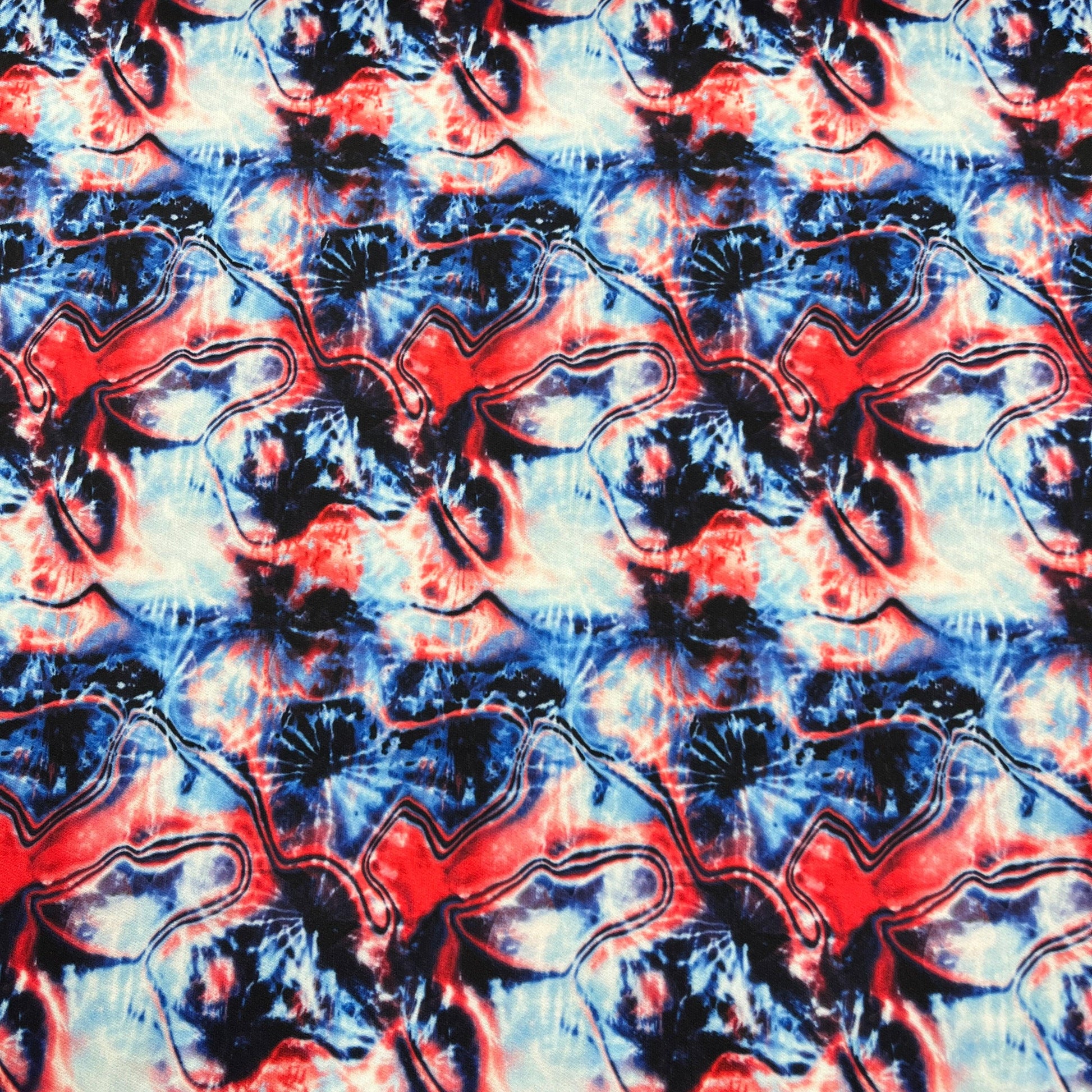Red, White and Blue Tie-Dye 1 mil PUL Fabric - Made in the USA - Nature's Fabrics