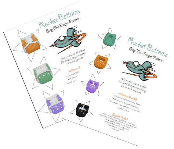 Rocket Bottoms Complete 2 Step Diaper Digital Sewing Pattern - Nature's Fabrics