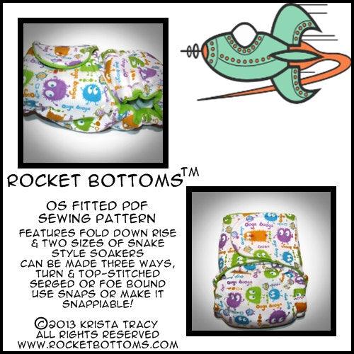Rocket Bottoms One Size Fitted Cloth Diaper Digital Sewing Pattern - Nature's Fabrics