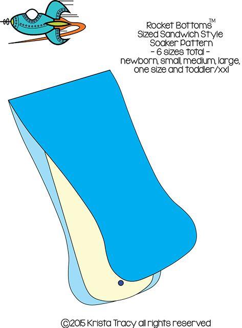 Rocket Bottoms Sandwich Soaker Cloth Diaper Digital Sewing Pattern - Nature's Fabrics