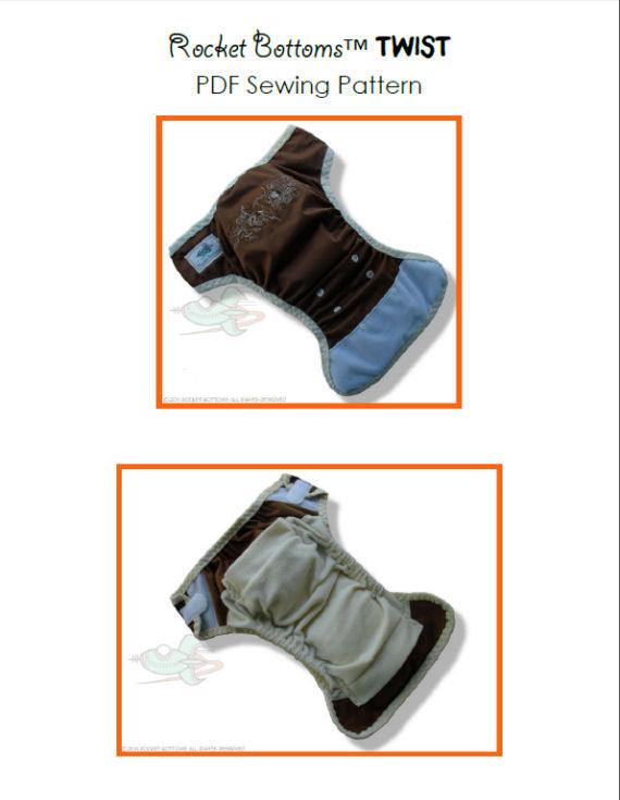 Rocket Bottoms Twist One Size Cloth Diaper Digital Sewing Pattern - Nature's Fabrics
