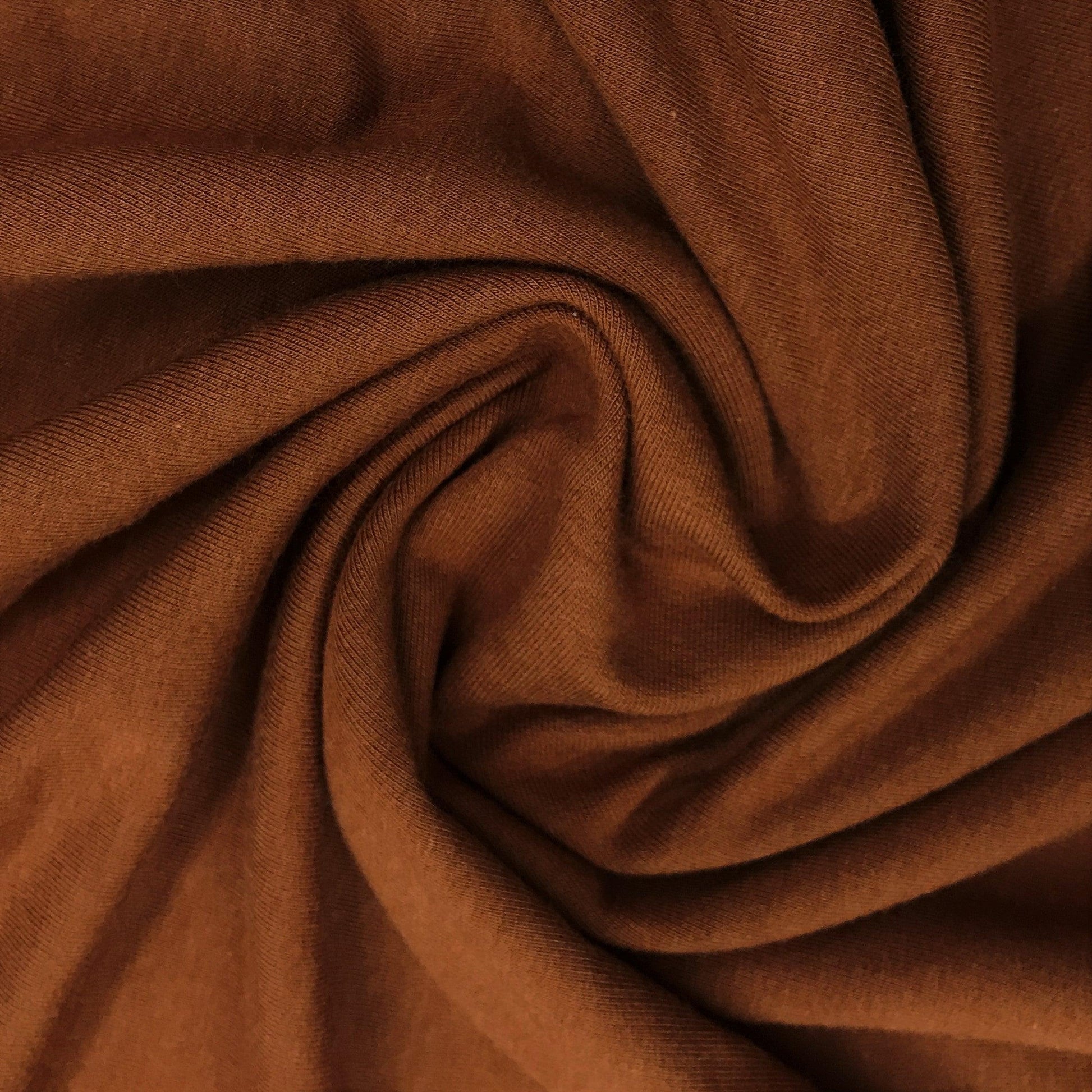 Rust Bamboo Stretch French Terry Fabric - 265 GSM, $12.86/yd, 15 Yards - Nature's Fabrics