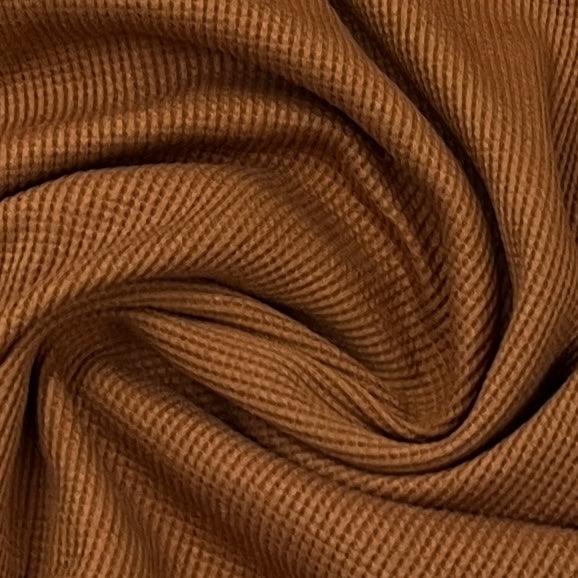 Rust Organic Cotton Waffle Thermal Fabric - Nature's Fabrics