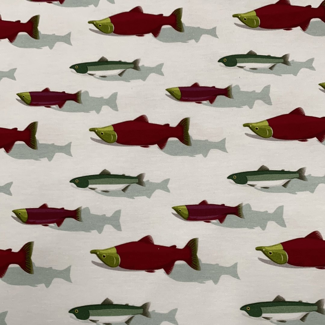 Salmon Run on 1 mil PUL Fabric - Made in the USA - Nature's Fabrics