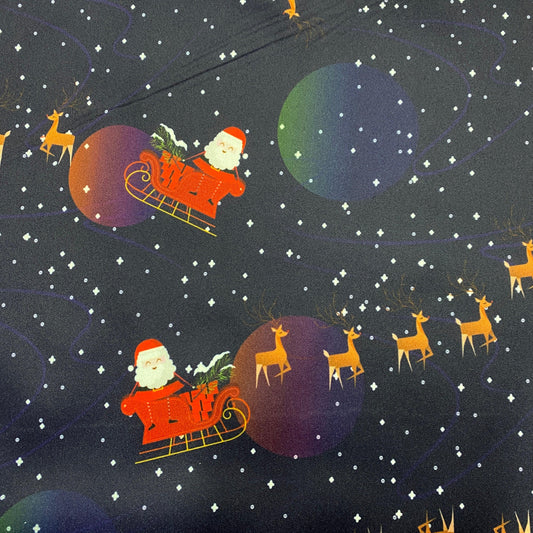 Santa Over the Moon 1 mil PUL Fabric - Made in the USA - Nature's Fabrics