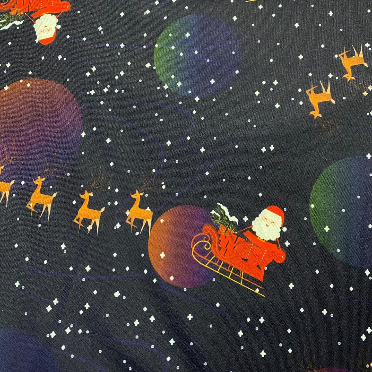Santa Over the Moon 1 mil PUL Fabric - Made in the USA - Nature's Fabrics