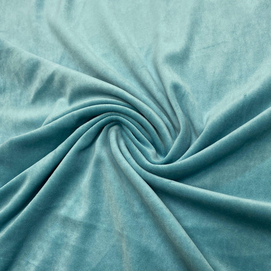 Seafoam Cotton Velour Fabric - Nature's Fabrics