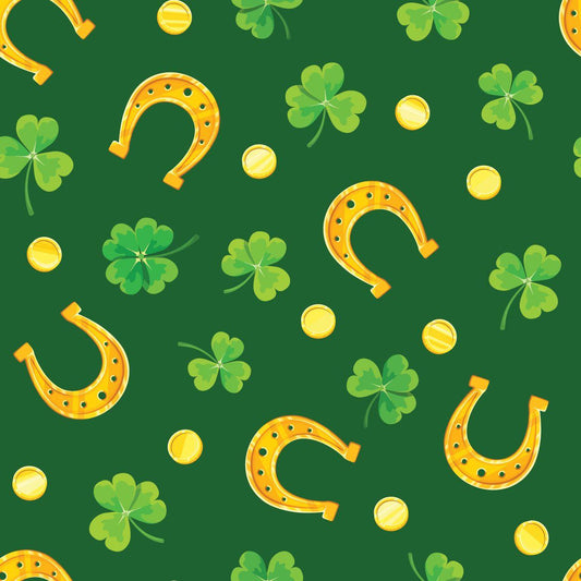 Shamrocks and Horseshoes 1 mil PUL Fabric - Made in the USA - Nature's Fabrics