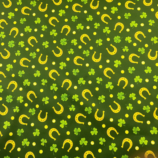 Shamrocks and Horseshoes 1 mil PUL Fabric - Made in the USA - Nature's Fabrics