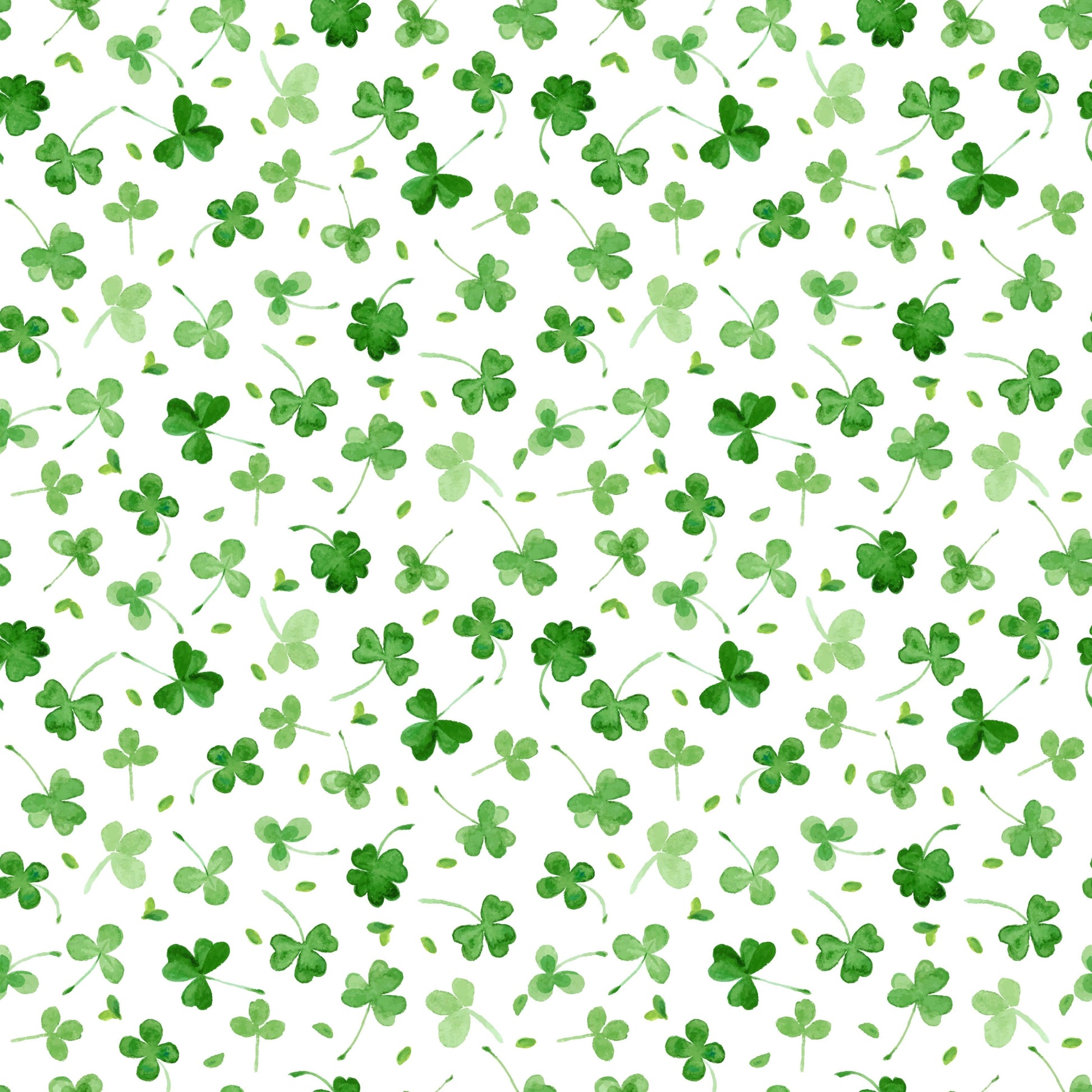 Shamrocks on White Bamboo/Spandex Jersey Fabric - Nature's Fabrics