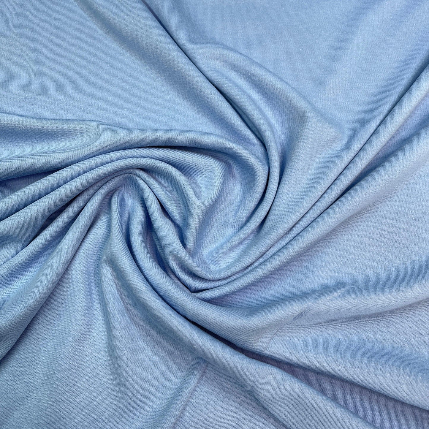 Sky Blue Cotton Interlock Fabric - Nature's Fabrics