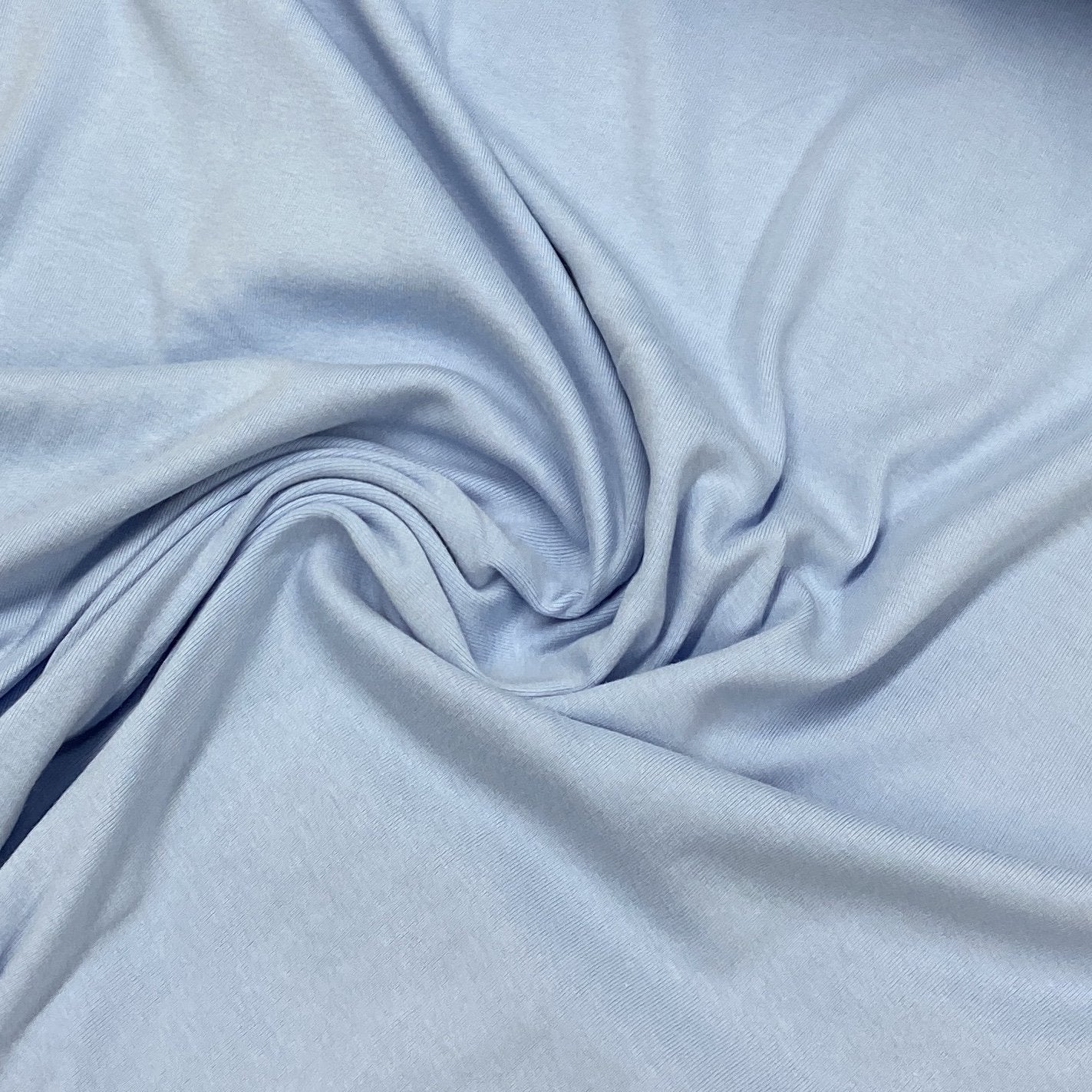 Sky Blue Organic Cotton Rib Knit - Nature's Fabrics