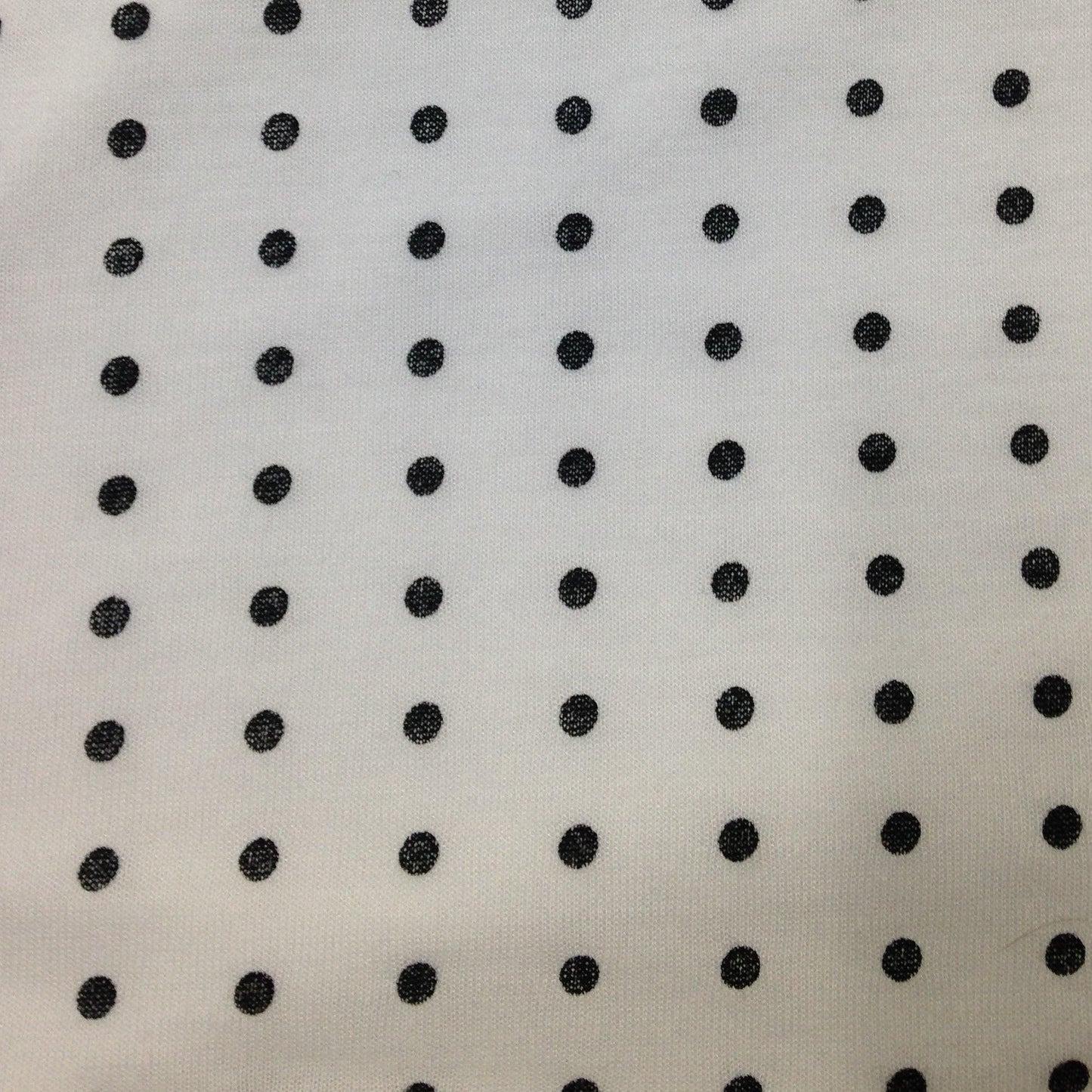 Small Black Dots on White Cotton/Poly Jersey