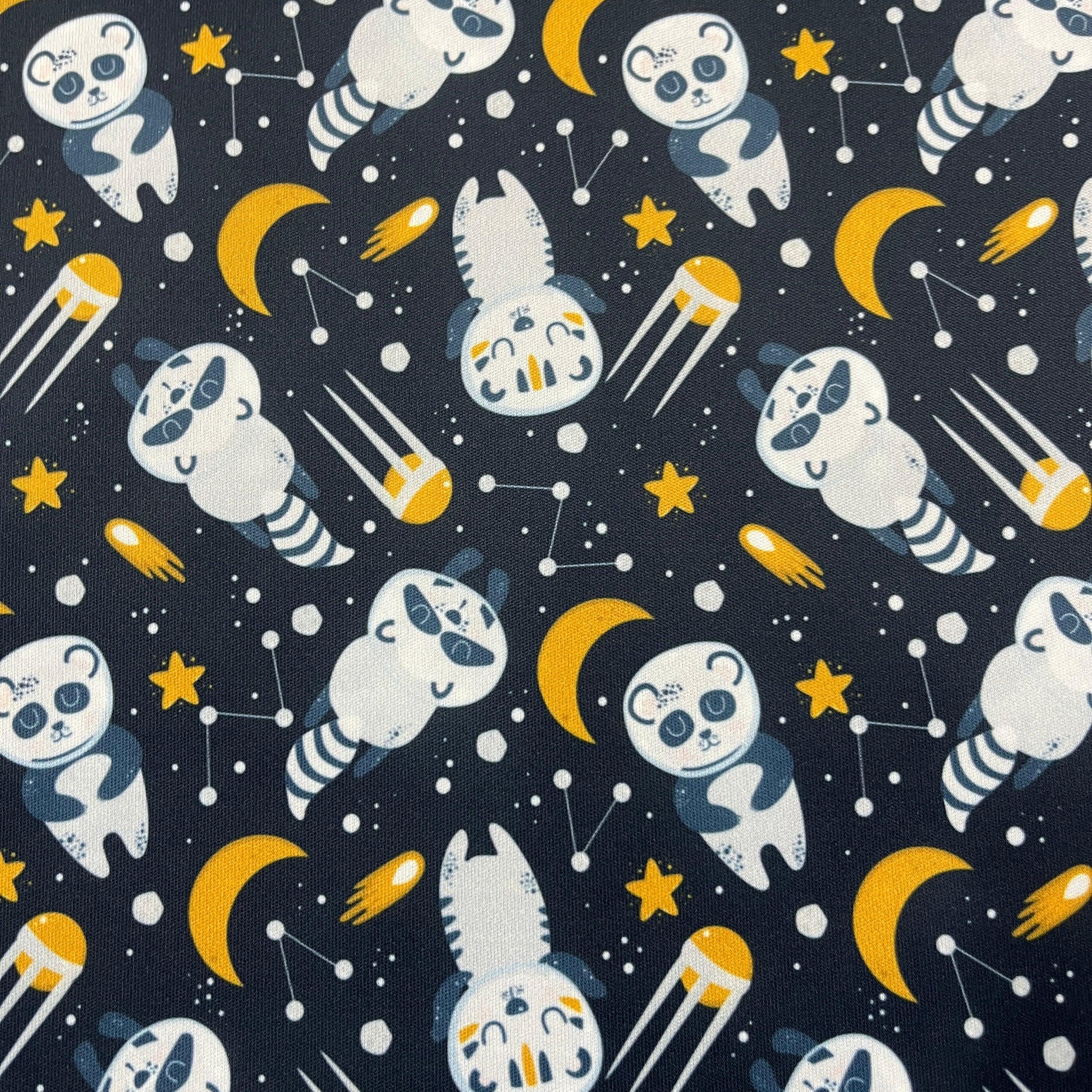 Space Creatures on Navy 1 mil PUL Fabric - Made in the USA - Nature's Fabrics