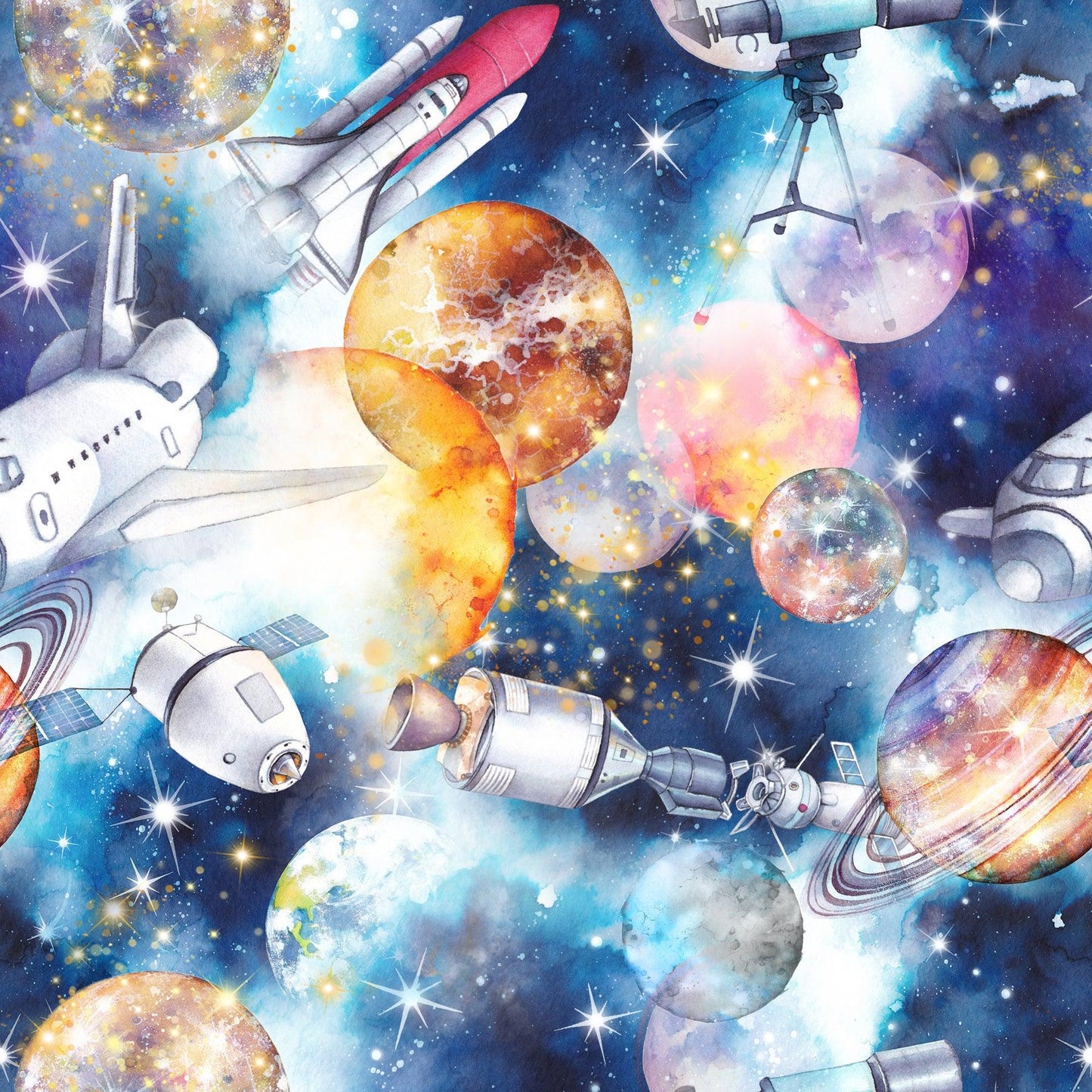 Spaceships 1 mil PUL Fabric - Made in the USA - Nature's Fabrics